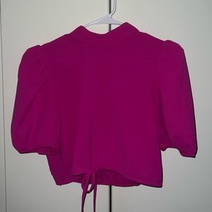 Mock Neck Puff Sleeve Dress Top